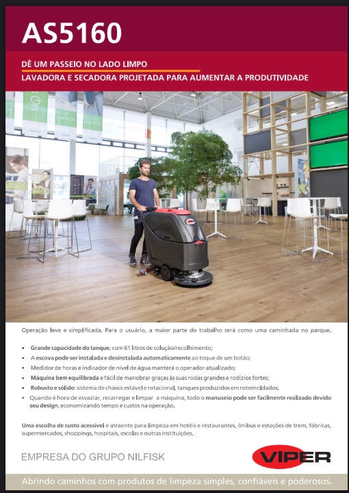 Folheto Técnico Lavadora SEcadora de Pisos Viper AS5160