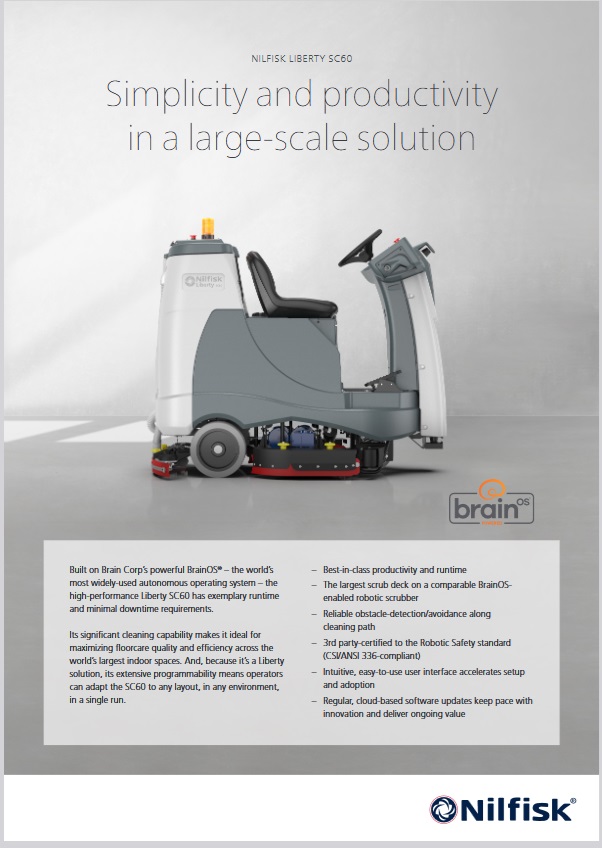 Folheto Técnico Lavadora de Pisos Autônoma Nilfisk SC60