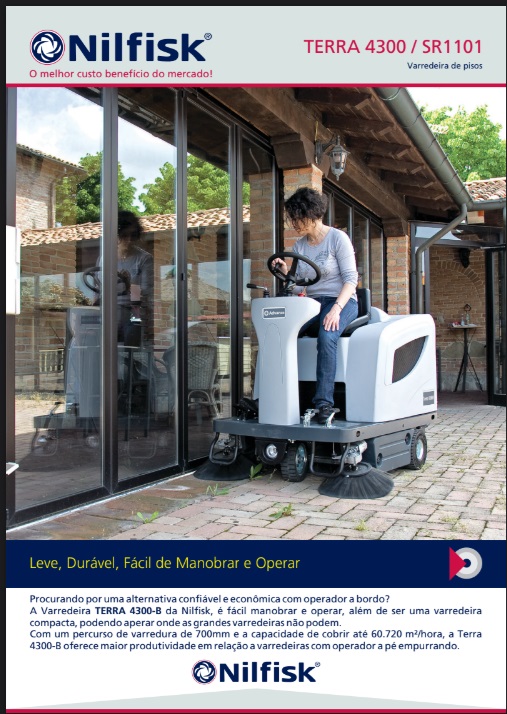 Folheto Técnico Varredeira de Pisos Tripulada Nilfisk Terra 4300