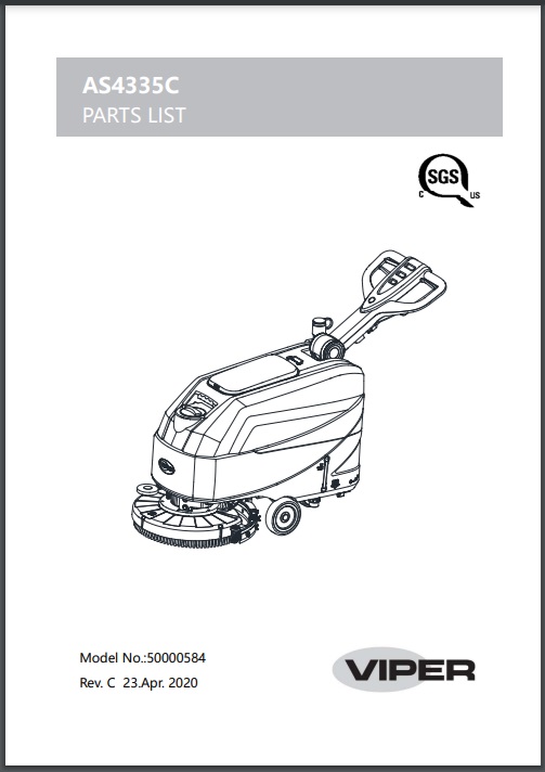 Manual Peças Lavadora Secadora de Pisos Viper AS4335 c