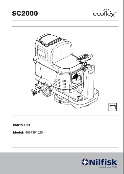 Manual de Peças Lavadora Secadora de Pisos Nilfisk SC2000