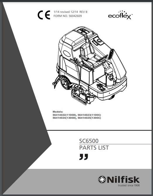 Manual de Peças Lavadora Secadora de Pisos Nilfisk SC6500