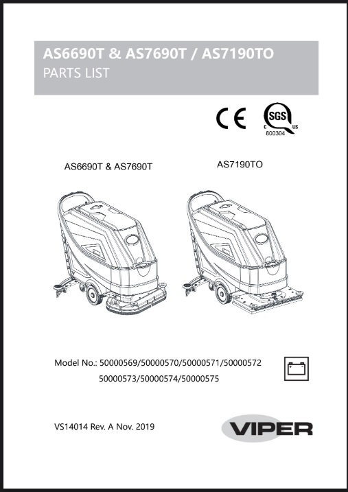 Manual de Peças Lavadora Secadora de Pisos Viper AS7690