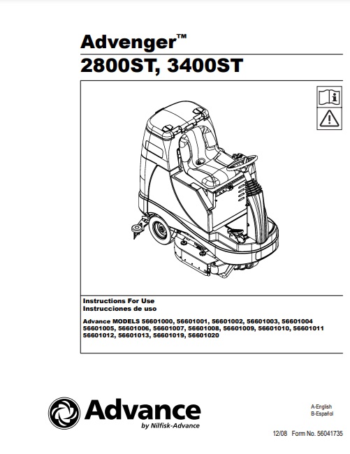 Manual de Usuàrio Secadora de Pisos Nilfisk ADVENGER 3400