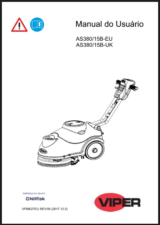 Manual do Usuário Lavadora Secadora de Pisos Viper AS380