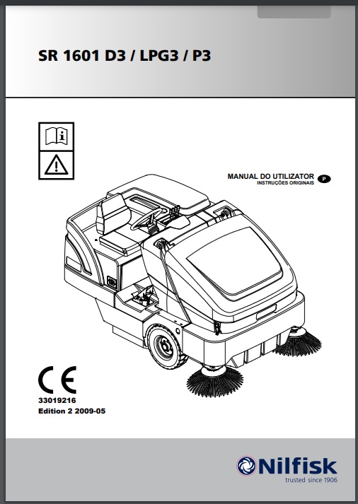 Manual do Usuário Varredeira de Pisos Tripulada Nilfisk SR1600 PROTERRA