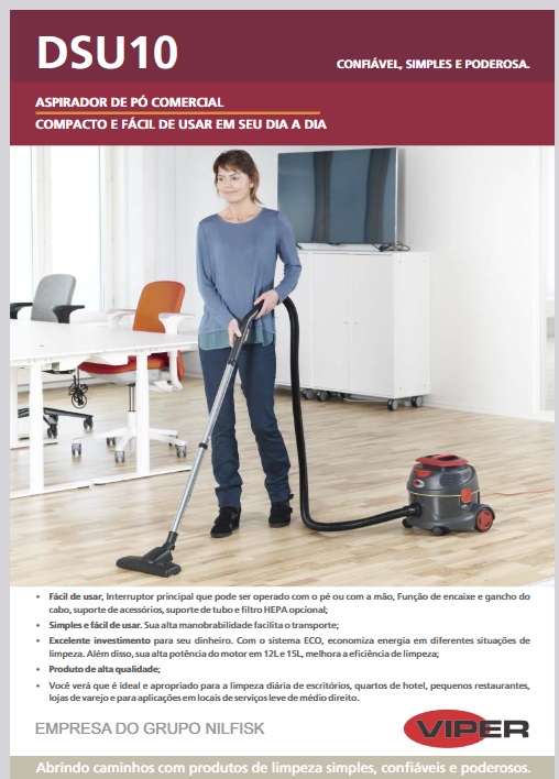 Folheto Técnico Aspirador de Pó Profissional Viper DSU10