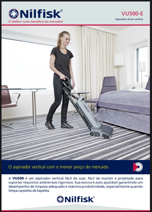 Folheto Técnico Aspirador de Pó Vertical Nilfisk VU500