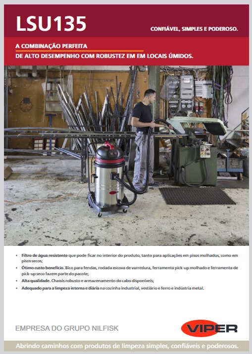 Folheto Técnico Aspirador de Pó e Líquidos Profisional Viper LSU135