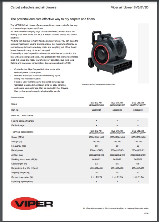 Manual Técnico Soprador Secador de Pisos Viper BV3