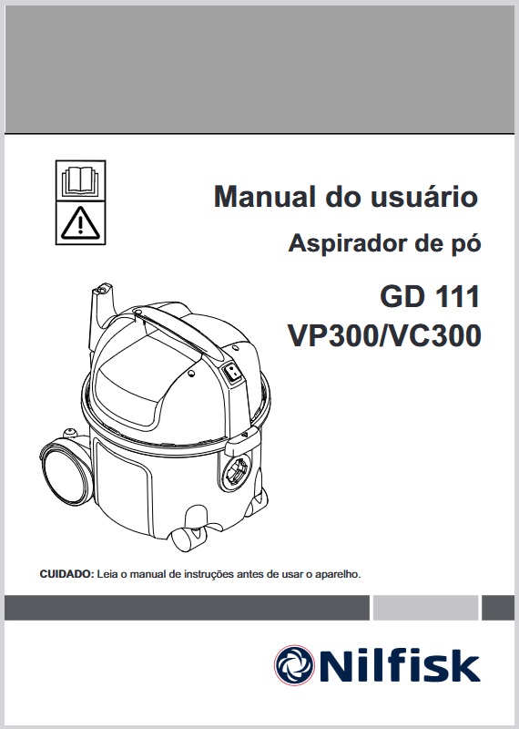 Manual do Usuário Aspirador de Pó Profissional Nilfisk VP300