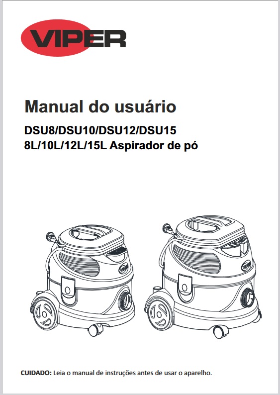 Manual do Usuário Aspirador de Pó Profissional Viper DSU10