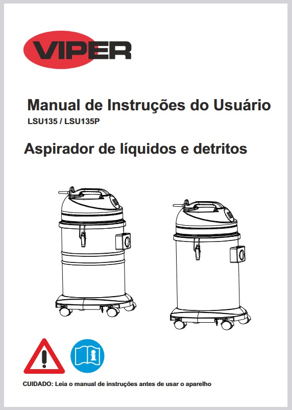 Manual do Usuário Aspirador de Pó e Líquidos Profisional Viper LSU135