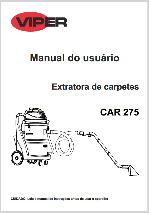 Manual do Usuário Extratora para Bancos e Carpetes Viper CAR275